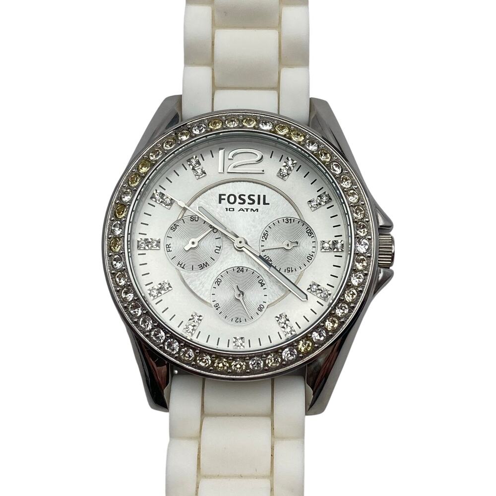 Fossil Riley ES2344 Women's Watch 38mm - New Battery - WR 100m Adjustable